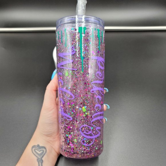 Villain Skinny Tumbler 18 Oz Snowglobe Perfectly Wicked Disney Cup - Picture 4 of 6